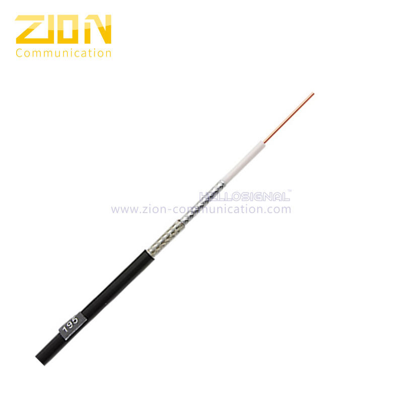 Low Loss Flexible 195 Indoor / Outdoor Rated Coax Cable Double Shielded with Black PE Jacket By The Foot