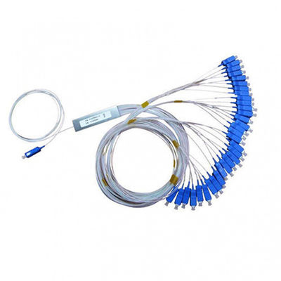 1×32 PLC Splitter Fiber Optic Coupler with 1260~1650nm Wavelength and Blockless Design for FTTH Applications