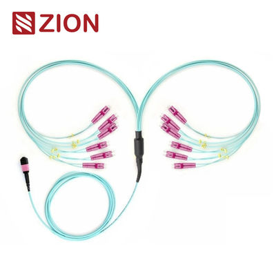 24F MTP OM3 Fiber Optic MTP-LC 2.0mm Straight Harness Cable for High-Density Data Center Applications