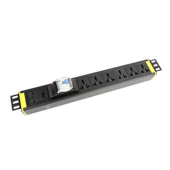 1U 6 Way Cabinet PDU with Earth Leakage Protection and Power Light for Data Centers