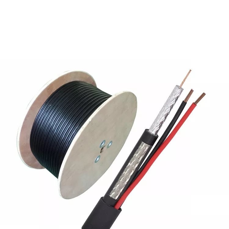 HD40+2×0.50 Coax Cable Bare Copper /CCS AL Foil CCTV Siamese Cable Coax HD40 2C Cable