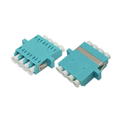 LC OM3 QUAD One-piece Fiber Optic Adapter with Flange - ≤ 0.2dB Alternating Loss, Ceramic or Metal Sleeve, Wide Operating Temperature