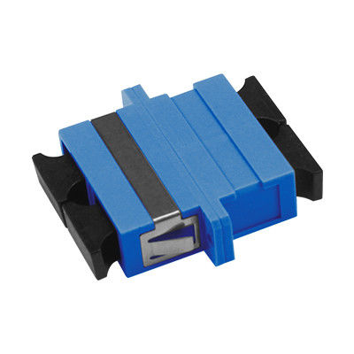 SC UPC DX Fiber Optic Adapter Coupler with Flange Featuring ≤0.2dB Alternating Loss Ceramic/Metal Sleeve and Single/Dual/4 Core Channels