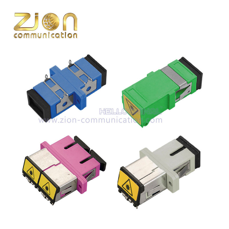 Fiber Optic SC Adapter with ≤0.2dB Insertion Loss Ceramic or Metal Sleeve for Wide Operating Temperature -40℃~+85℃