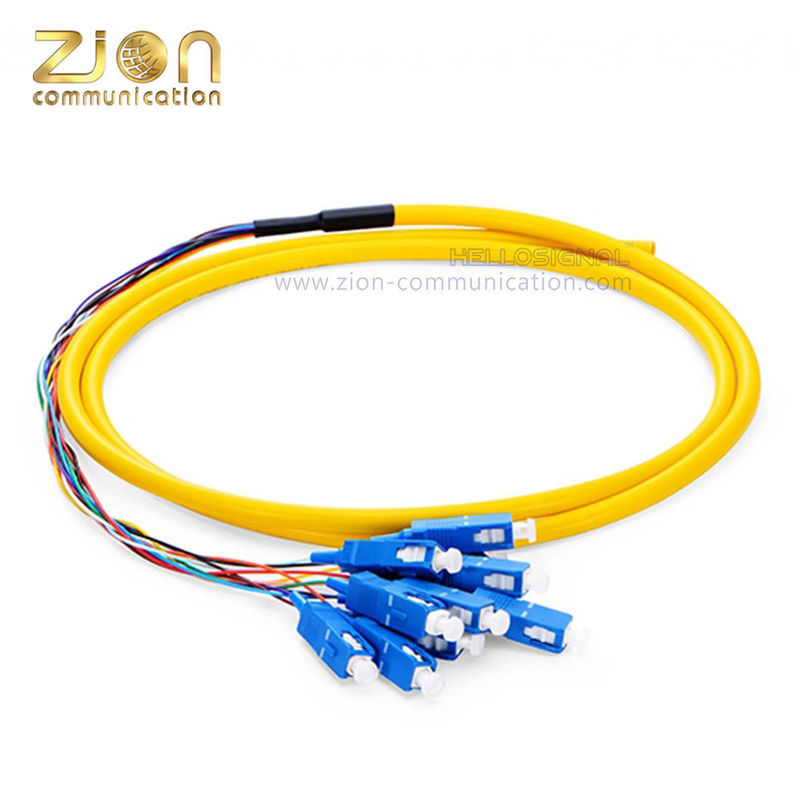 SC UPC 12 Fibers G.652.D Single Mode Bunch PVC Jacket Fiber Optic Patch Cord for Telecom Applications